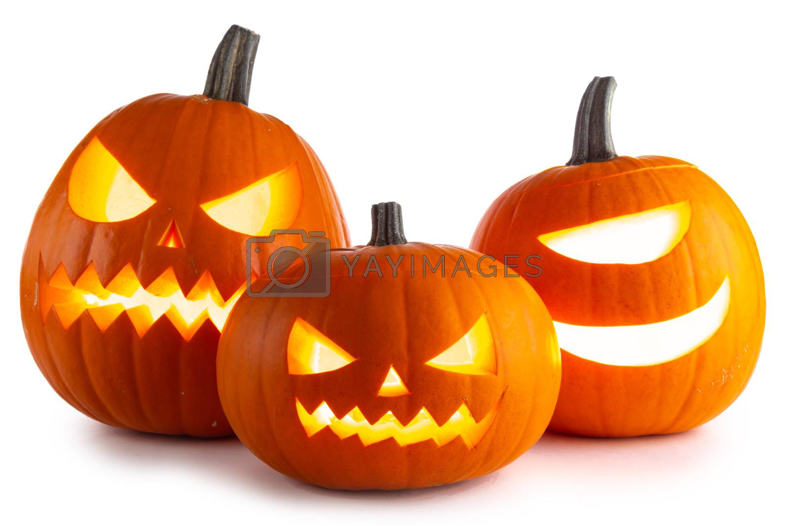 Royalty free image of Halloween Pumpkins on white by Yellowj