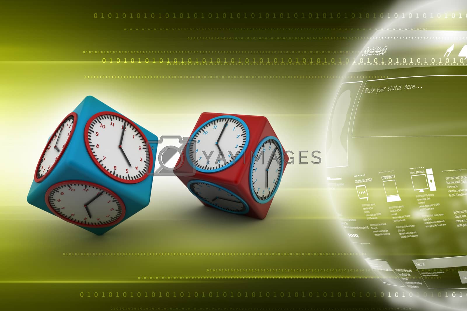 Royalty free image of 3d watch in cube by cuteimage