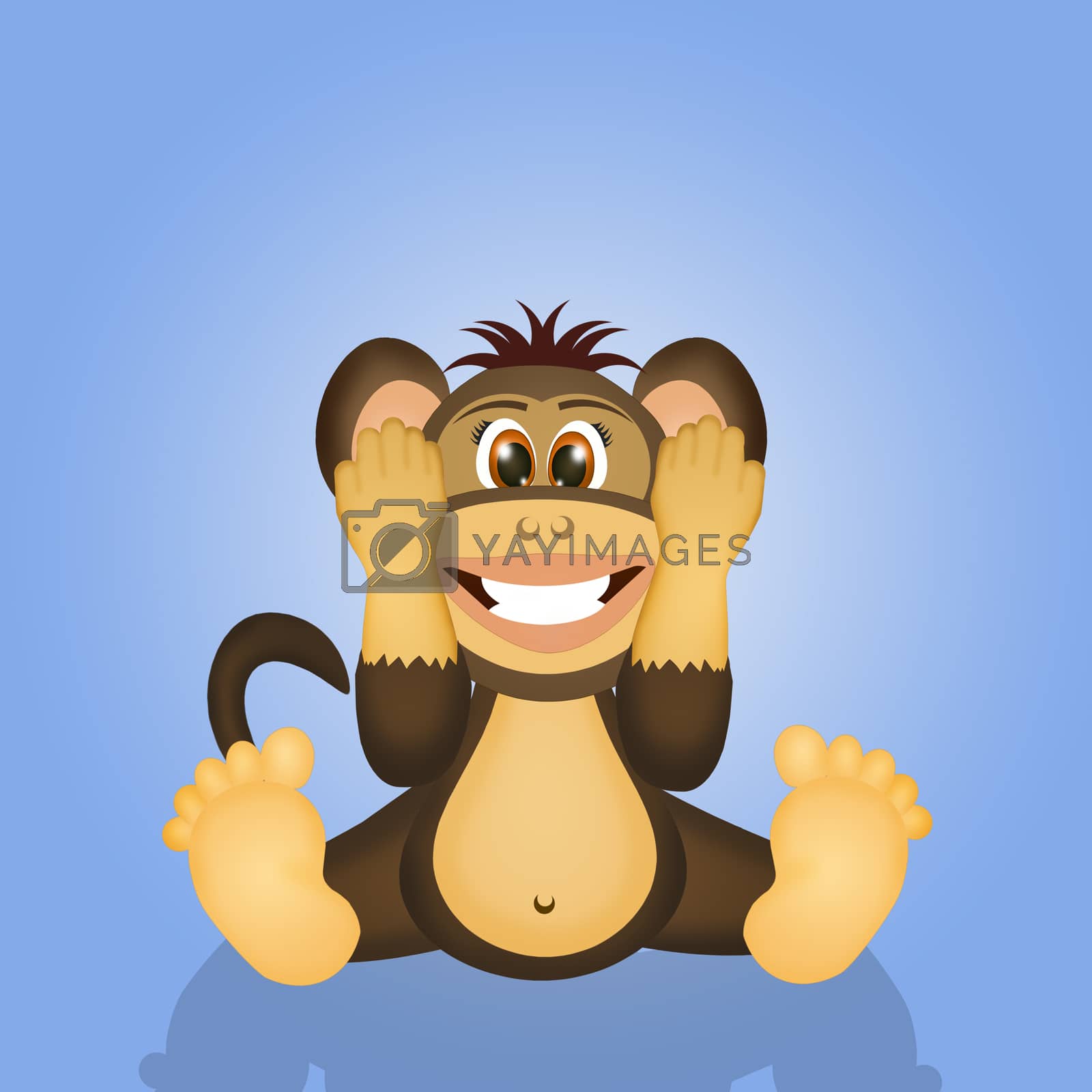 Royalty free image of wise monkey do not hear by adrenalina