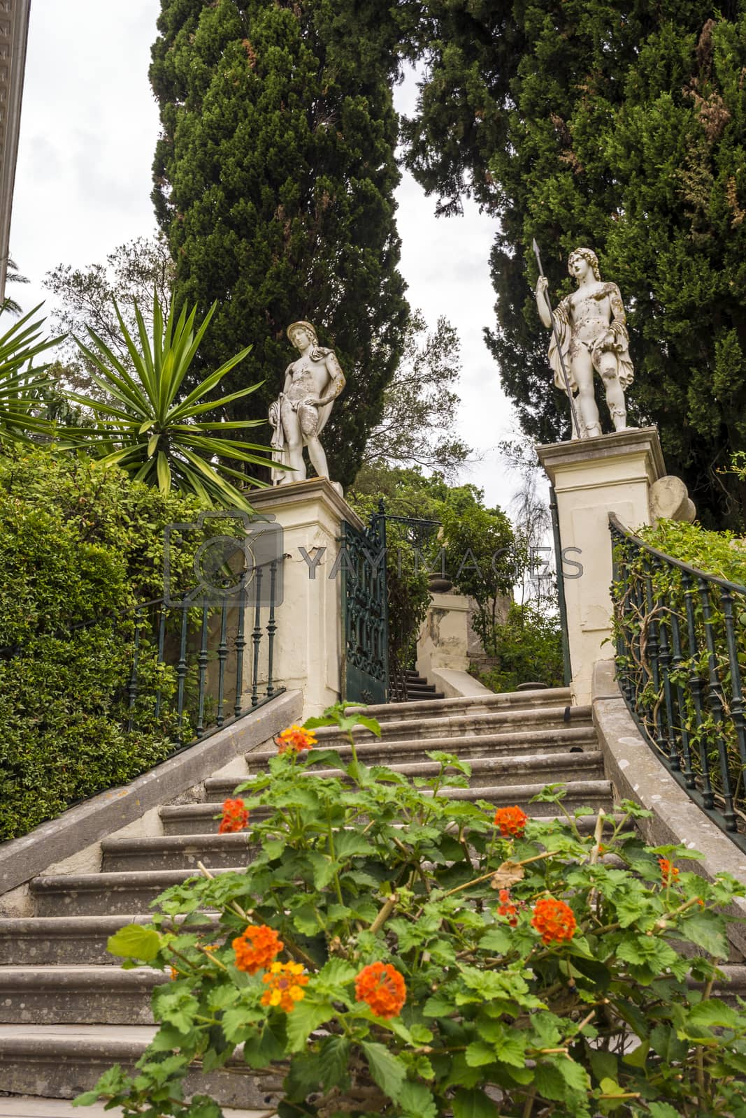 Royalty free image of Classical statues at the Achillion Palace on the island of Corfu. by ankarb