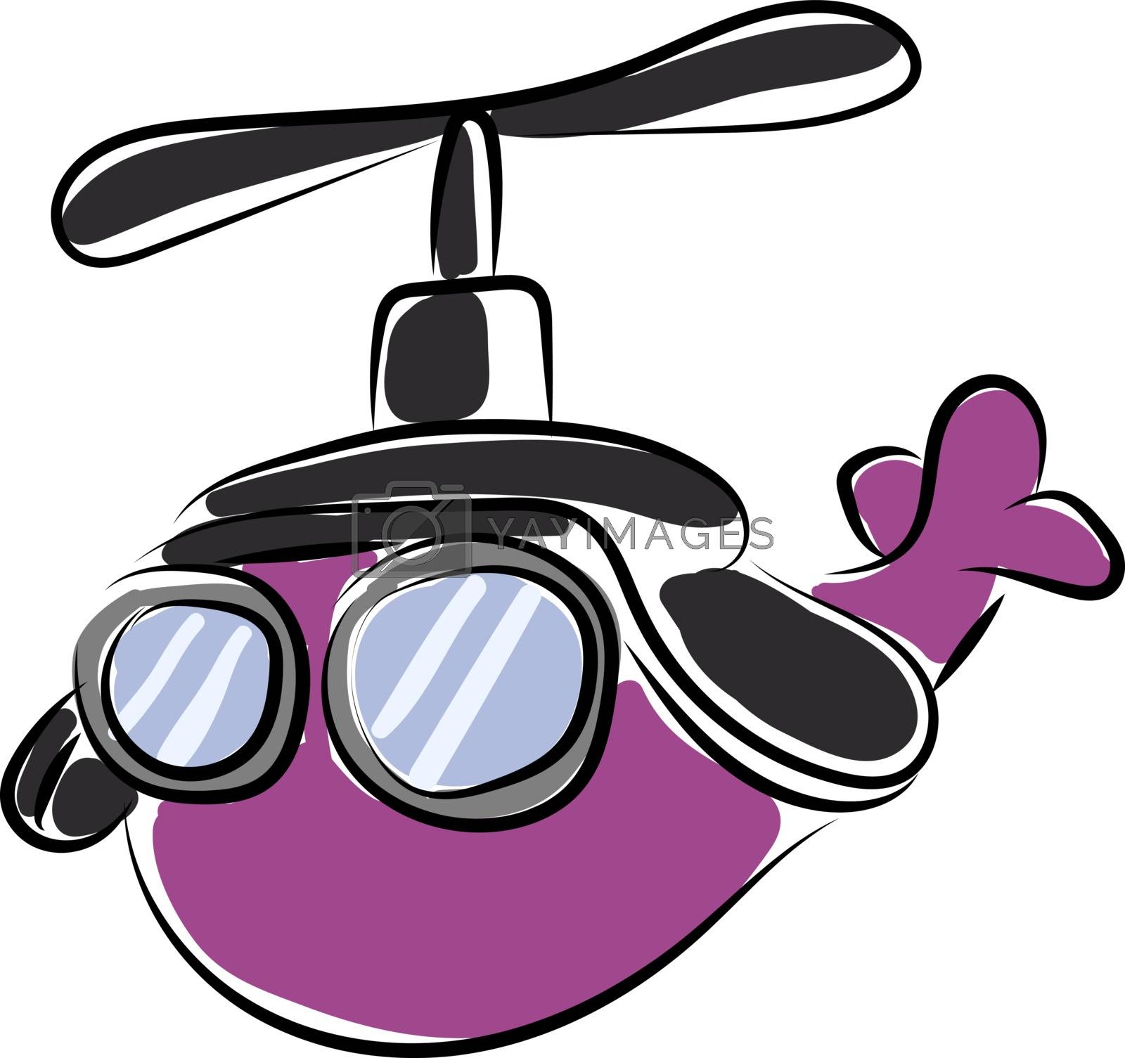 Royalty free image of Purple helicopter with glasses, illustration, vector on white ba by Morphart