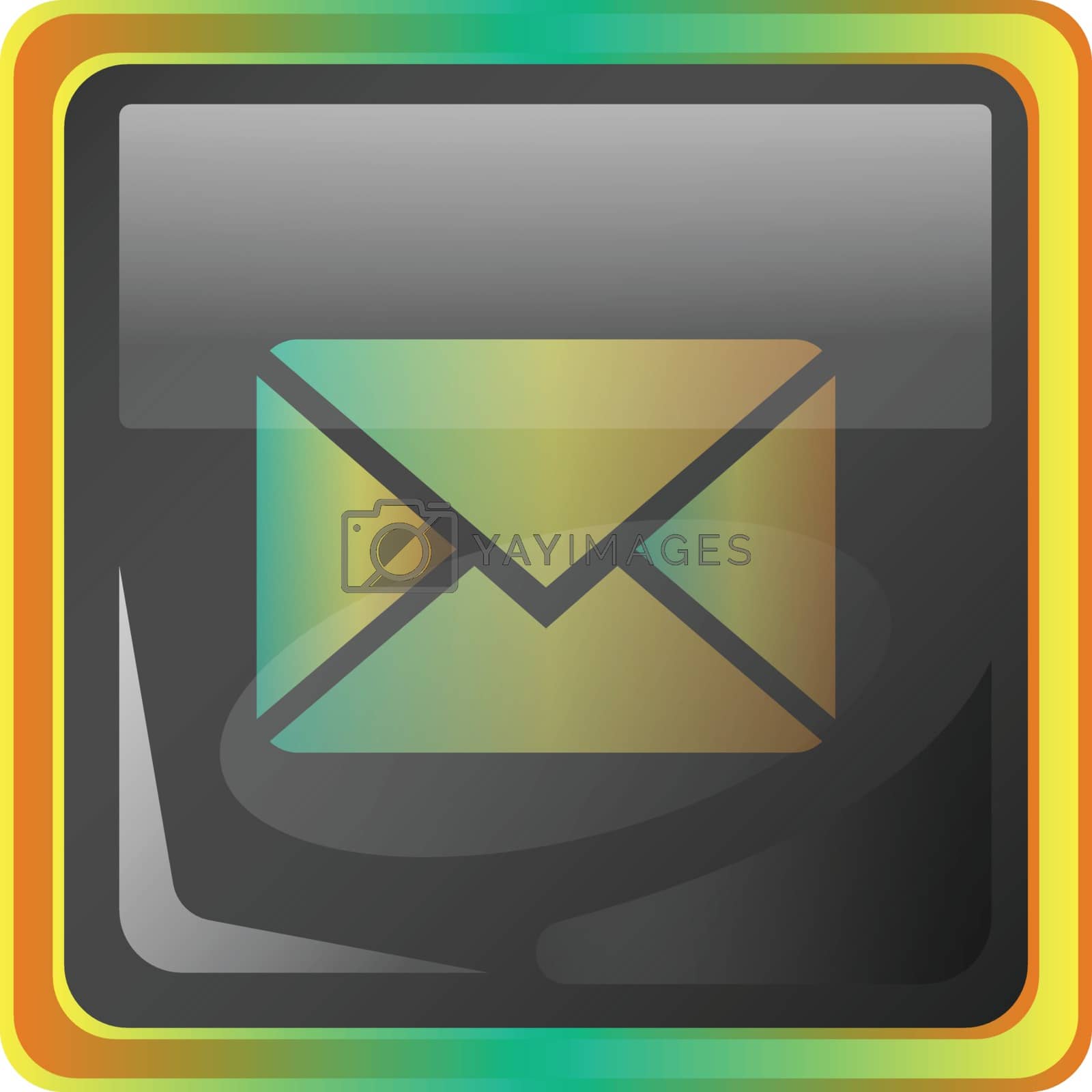 Royalty free image of Message grey square vector icon illustration with yellow and gre by Morphart