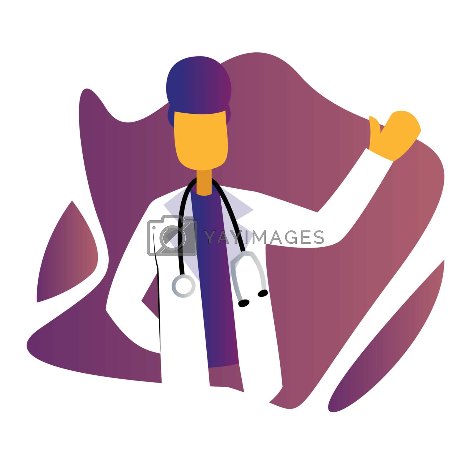 Royalty free image of Modern simple vector occupation illustration of a male doctor wi by Morphart
