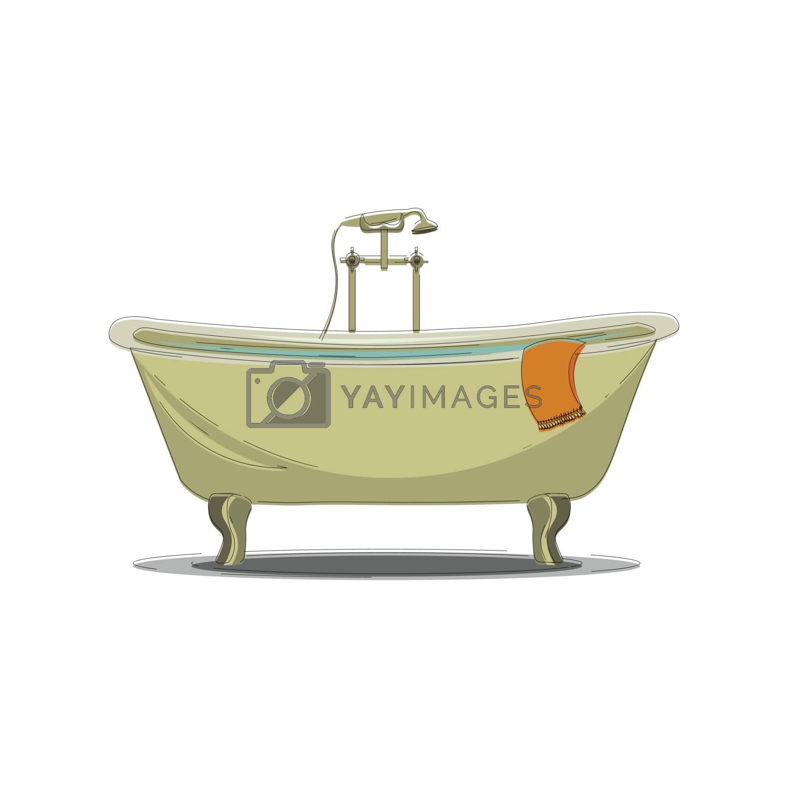 Royalty free image of comfortable bathtub vector or color illustration by Morphart