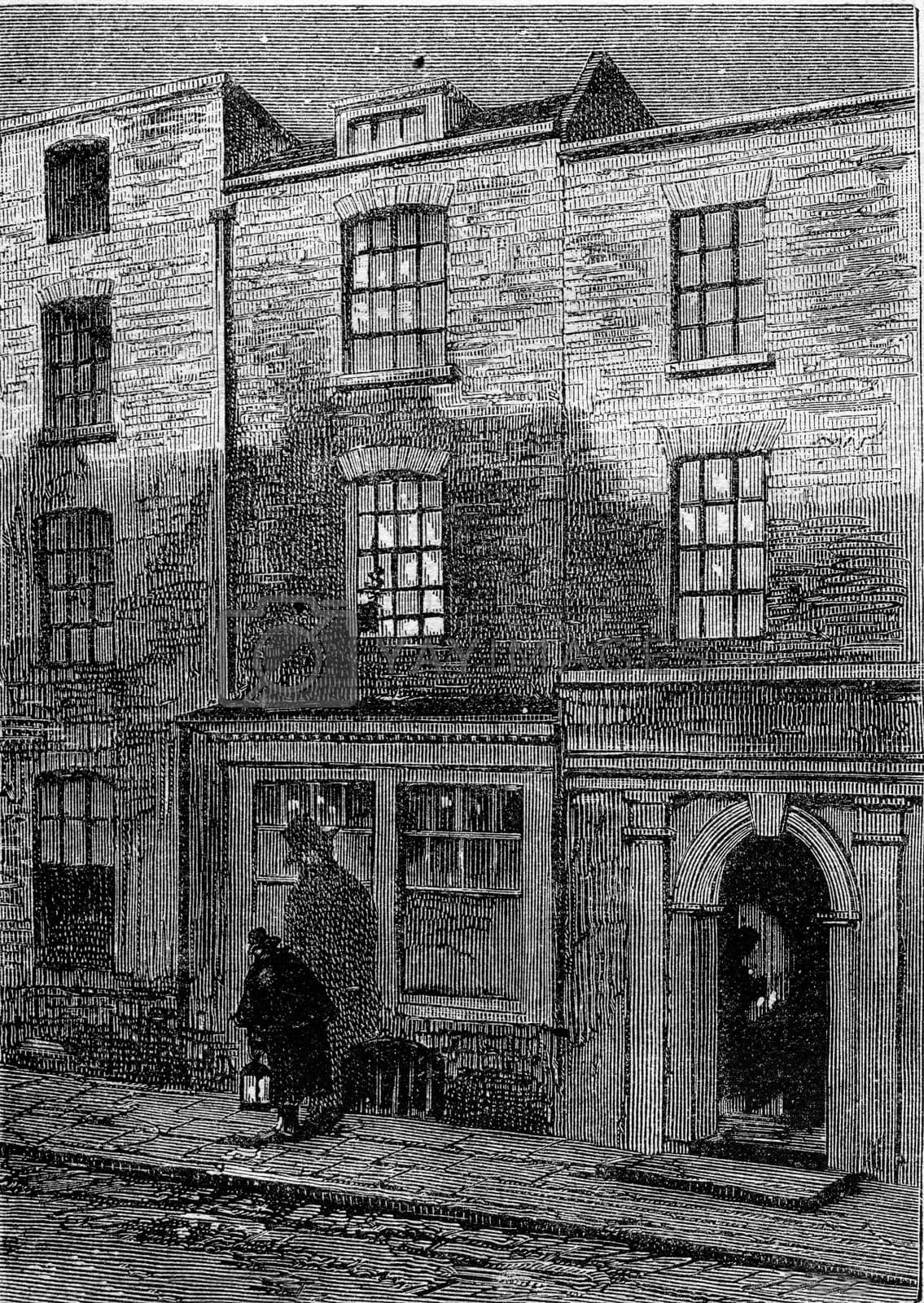 Royalty free image of House where Turner was born, vintage engraving. by Morphart