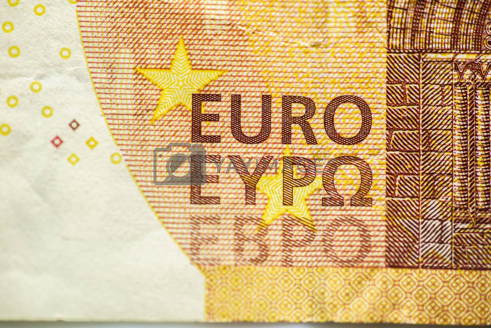 Royalty free image of Closeup Euro Money Banknotes by Supertooper