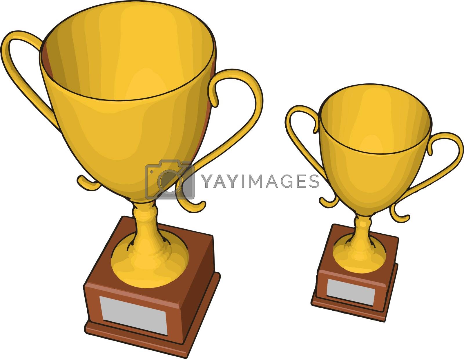 Royalty free image of Golden trophy, illustration, vector on white background. by Morphart