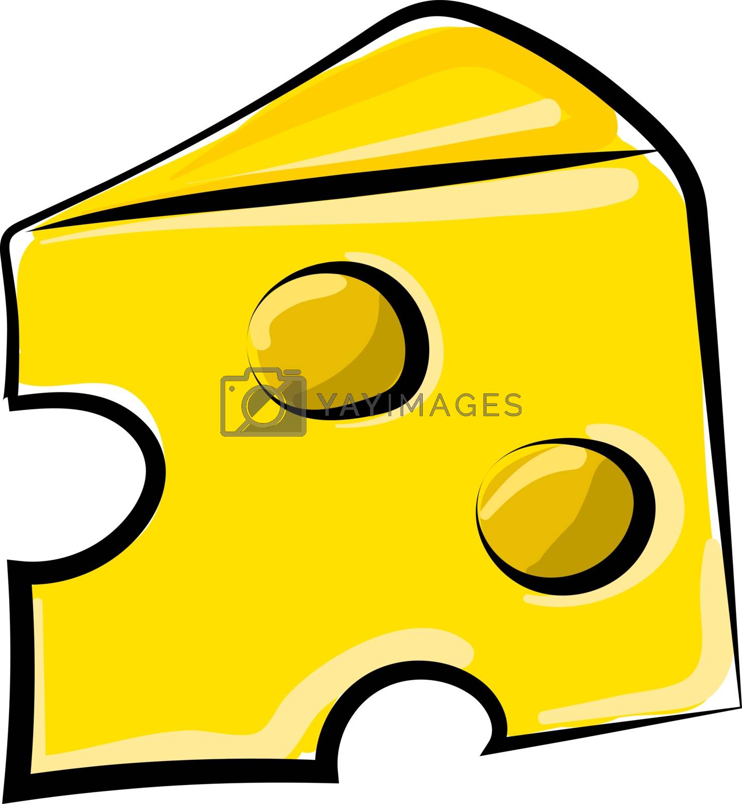 Royalty free image of Yellow cheese, illustration, vector on white background. by Morphart