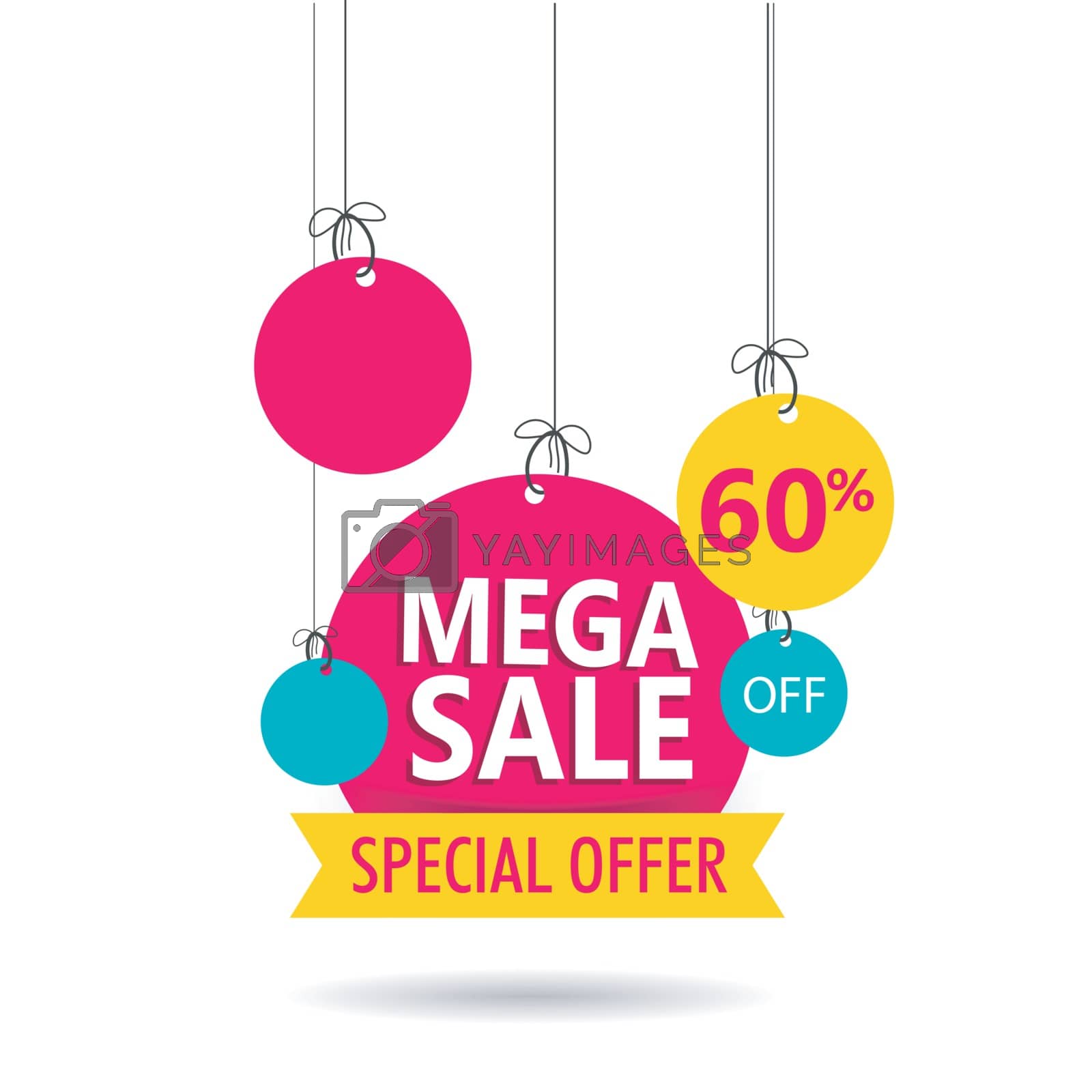 Royalty free image of Mega Sale tag or label with 60% discount offer on white backgrou by aispl