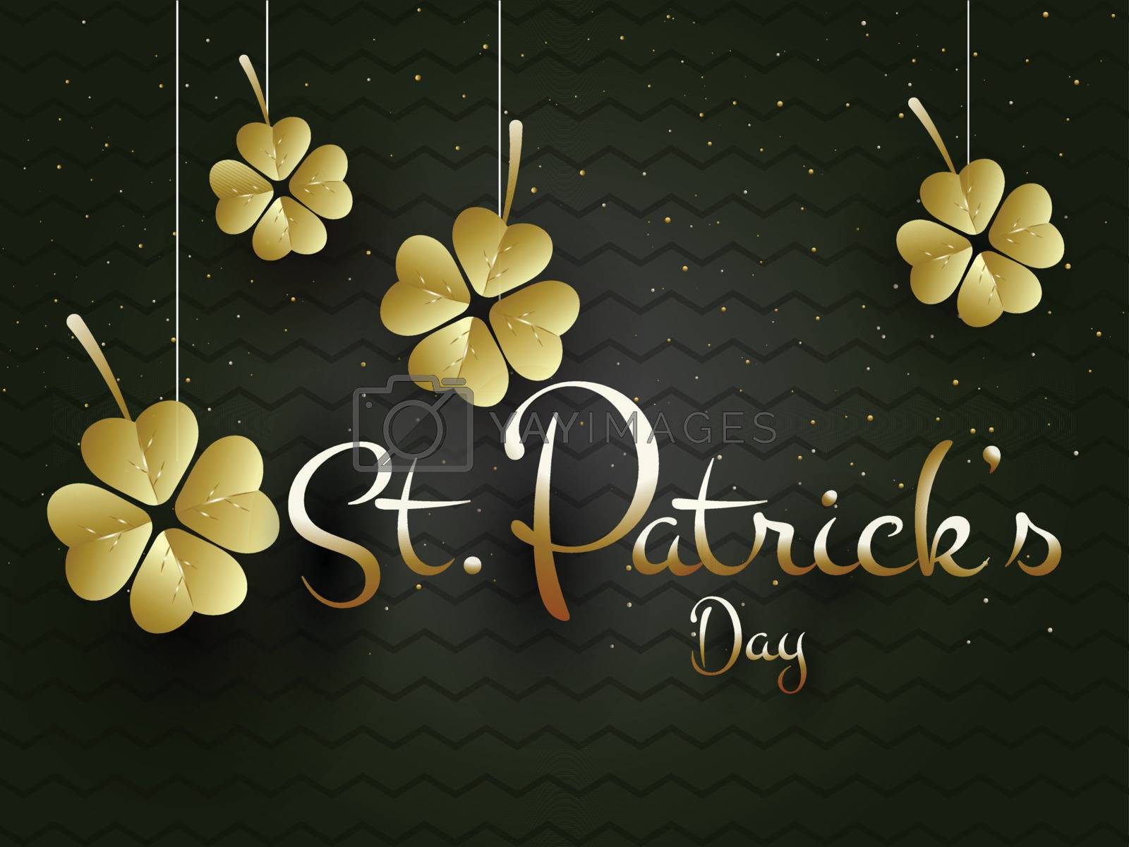 Royalty free image of Stylish calligraphy of St. Patrick's Day on black background dec by aispl