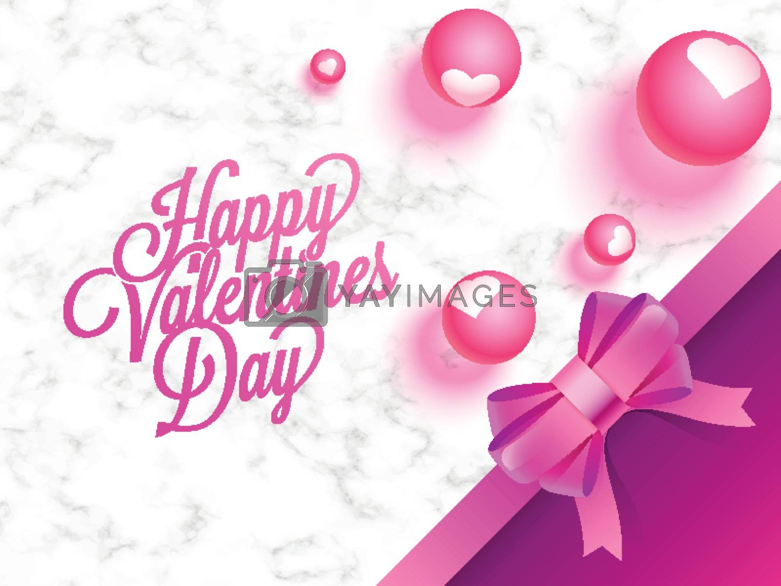 Royalty free image of Stylish lettering of Happy Valentine's Day with glossy pearls on by aispl