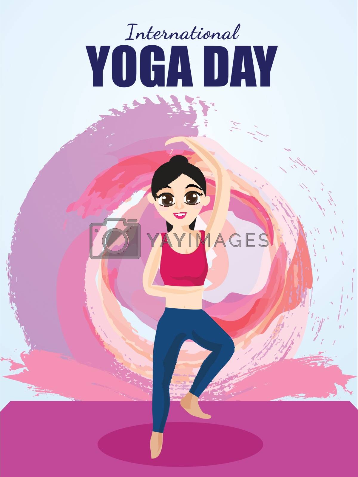 Royalty free image of Beautiful woman in yoga pose for International Yoga Day on color by aispl