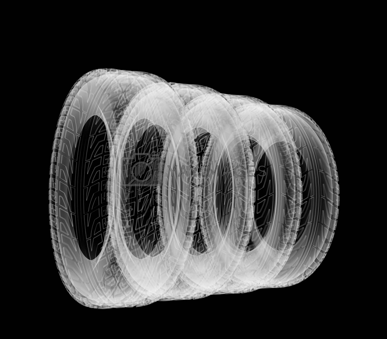 Royalty free image of Car wheels X-Ray style by cherezoff