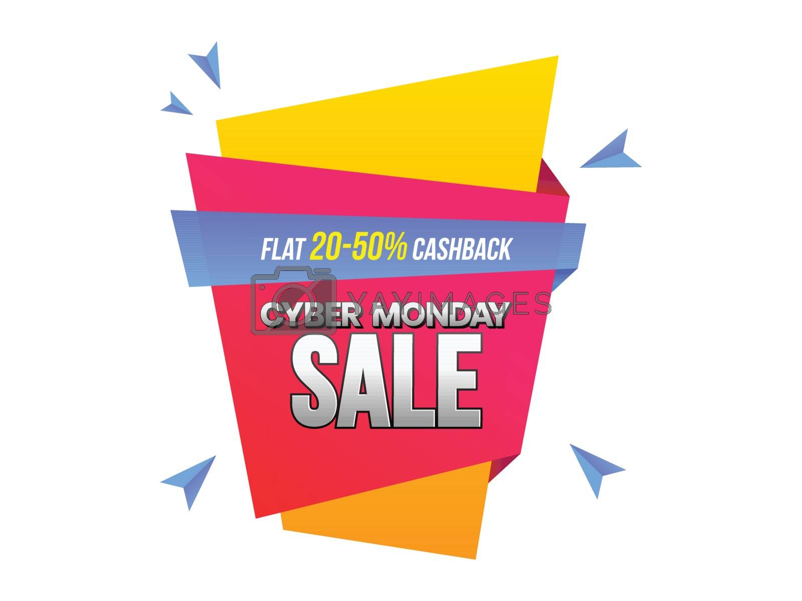 Royalty free image of Cyber Monday sale banner or label design with 20-50% discount of by aispl