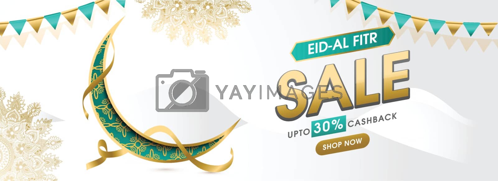 Royalty free image of Eid- Al-Fitr sale header or banner design with 30% cashback offe by aispl
