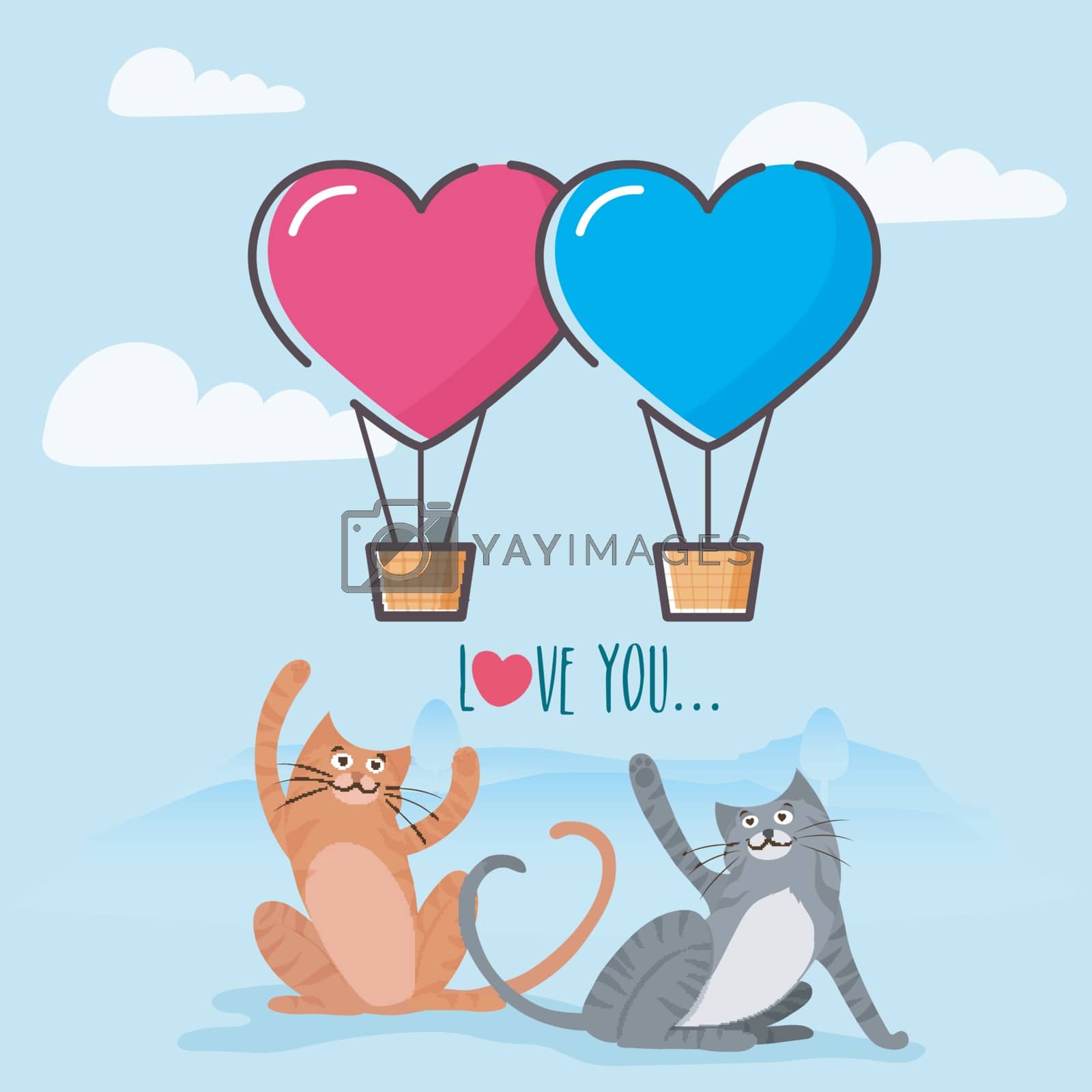 Royalty free image of Cat couple for Valentine's Day celebration. by aispl