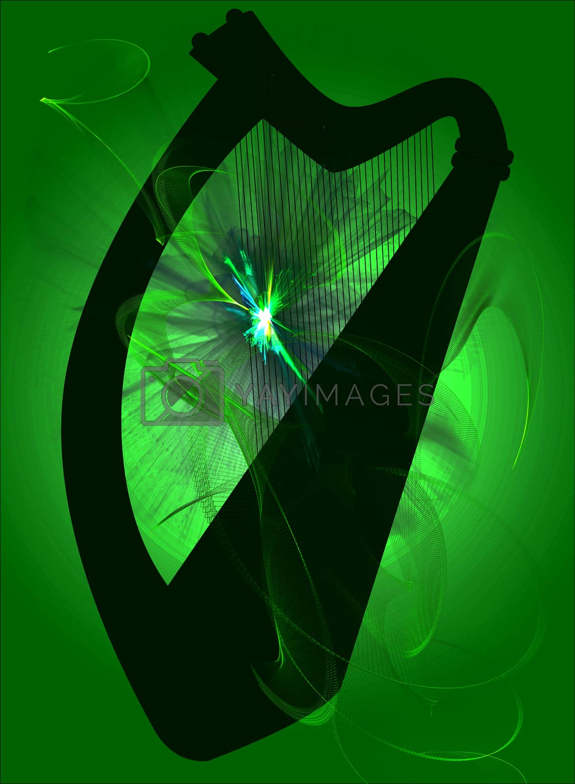 Royalty free image of Irish Harp Abstract Silhouette by Bigalbaloo