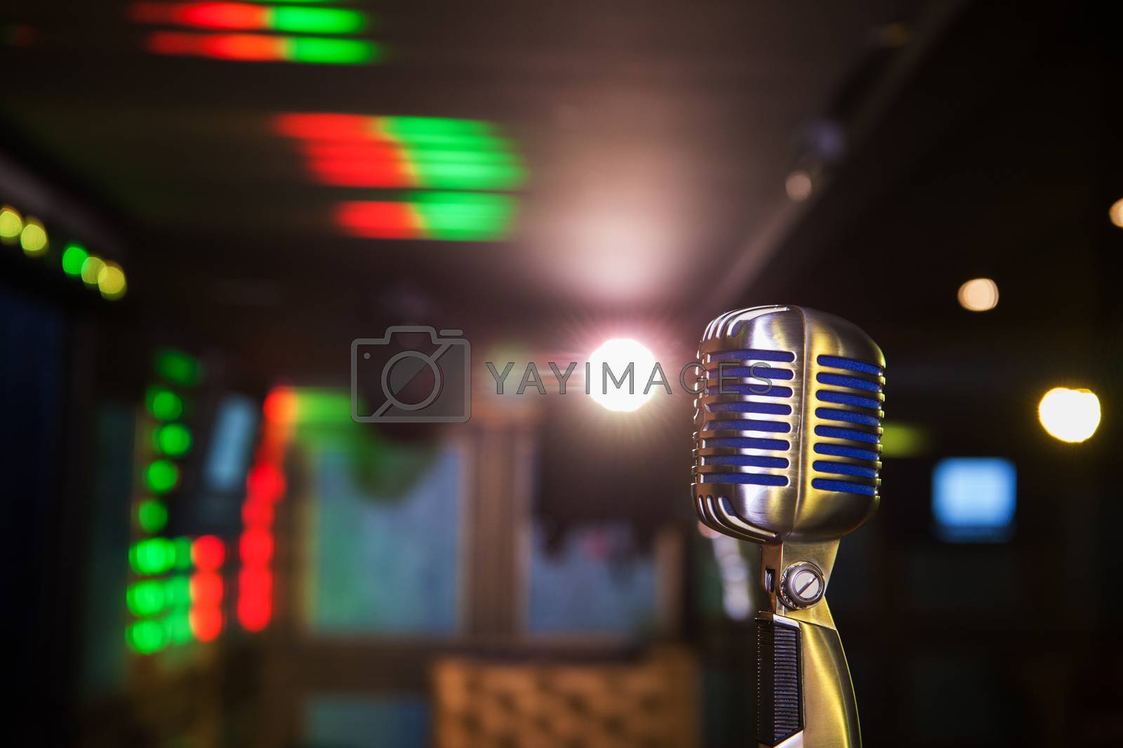 Royalty free image of retro microphone at concert by rusak