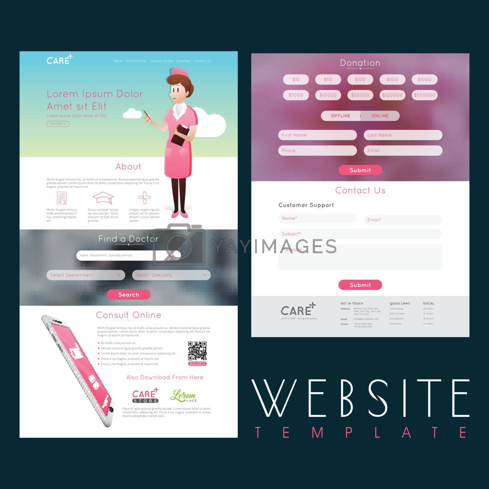 Royalty free image of Healthcare and Medical Website Template layout. by aispl