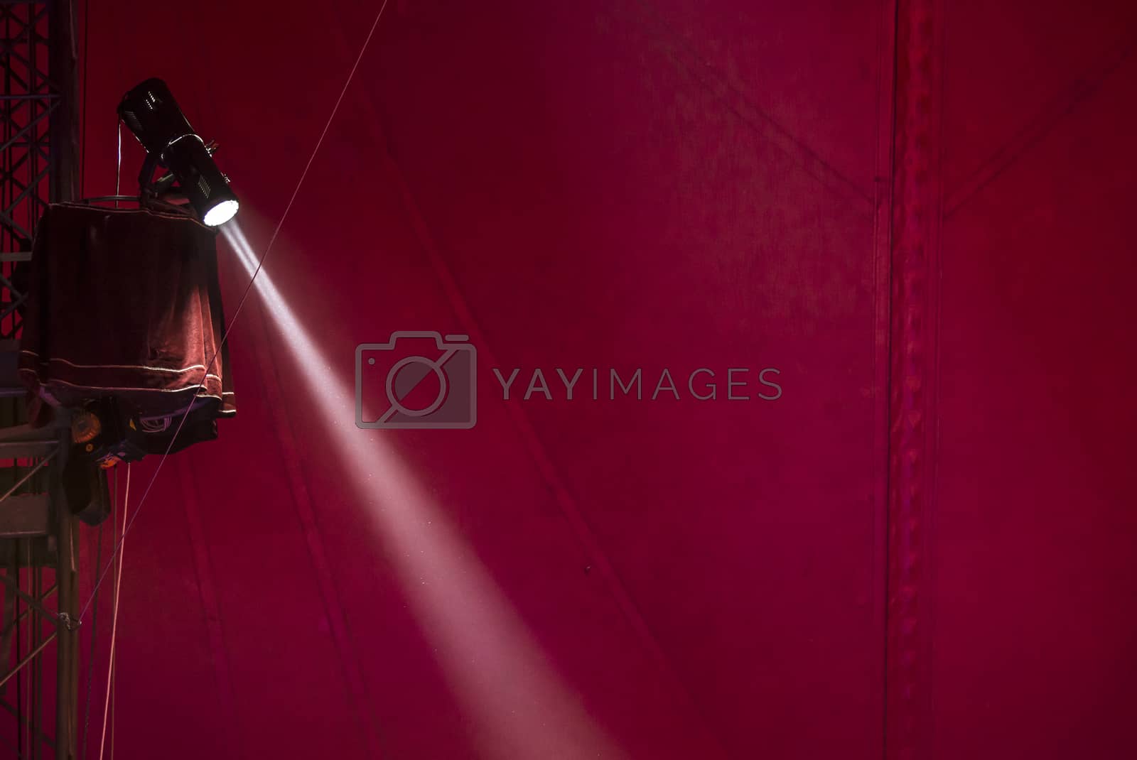 Royalty free image of  Limelight and red background on the scene. Flood lighting by deyan_georgiev
