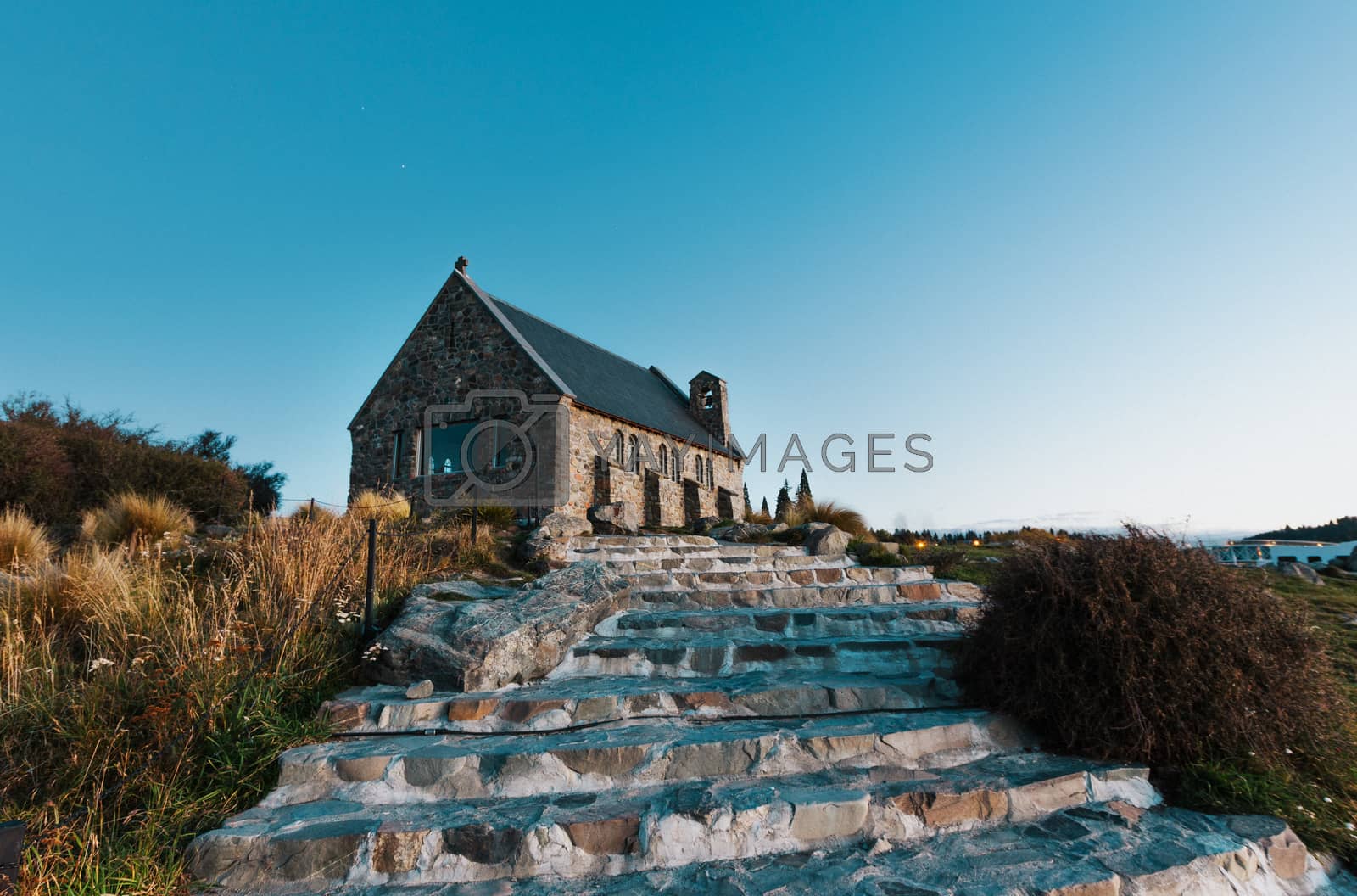 Royalty free image of Church of the Good Shepherd at sunset | Lake Tekapo, NEW ZEALAND by cozyta