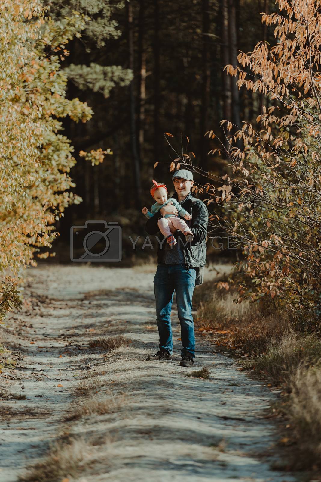 Royalty free image of Happy loving family. Father and his daughter child girl playing  by Brejeq