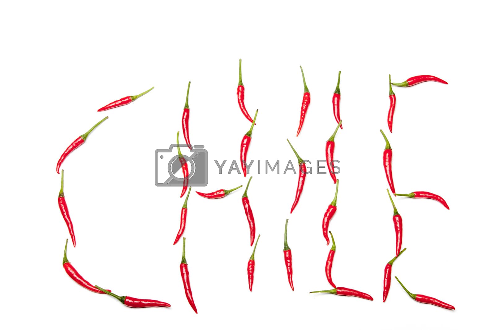 Royalty free image of chile written in chilis by bernjuer
