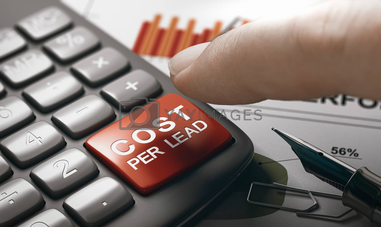 Royalty free image of Online Marketing Concept. Calculate Cost Per Lead. by Olivier-Le-Moal