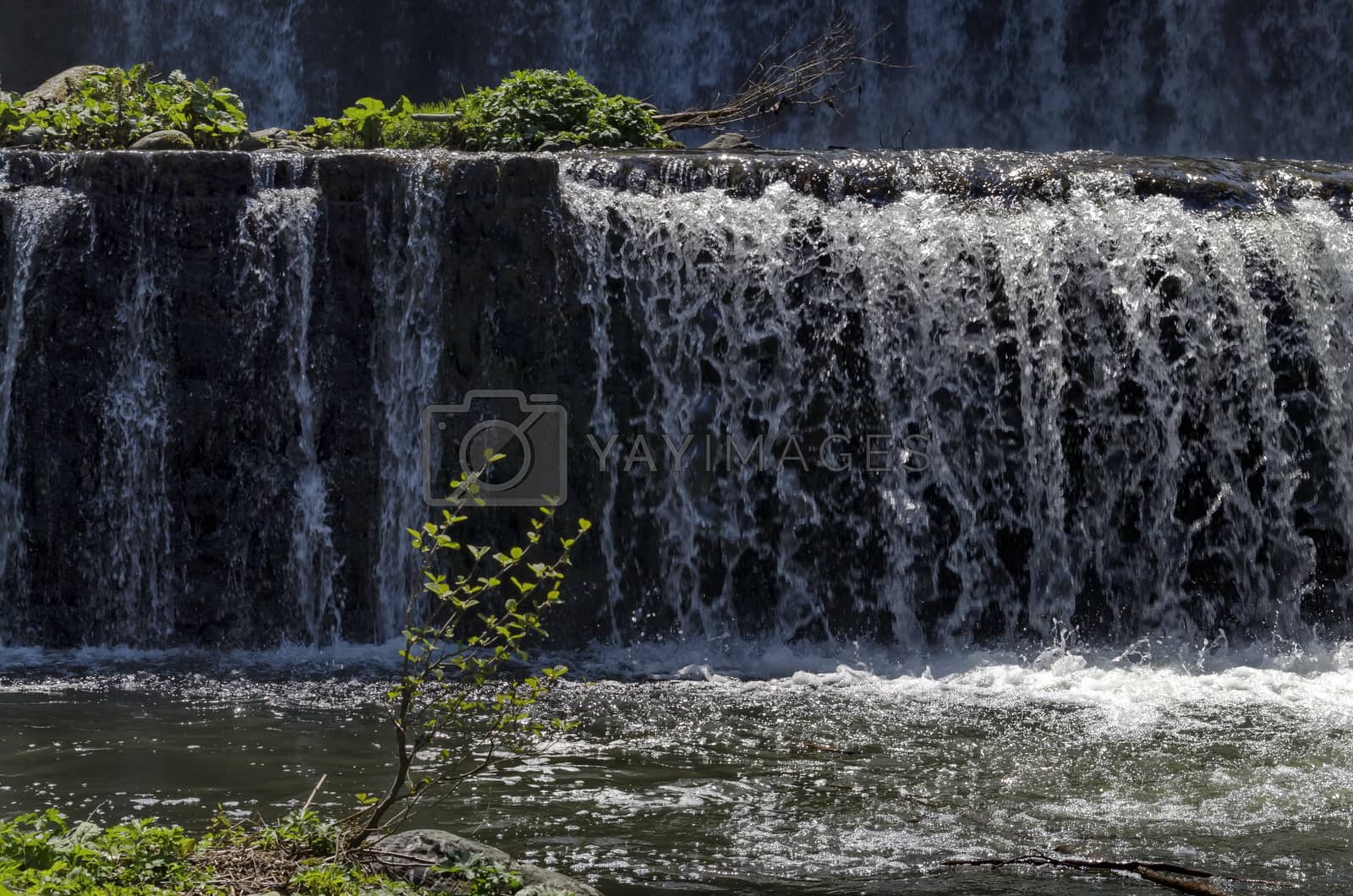 Royalty free image of View closeup of waterfall part at cascade of river Bistritsa between village  Bistritsa and village Pancharevo, place for tourism and travel in Vitosha mountain by vili45