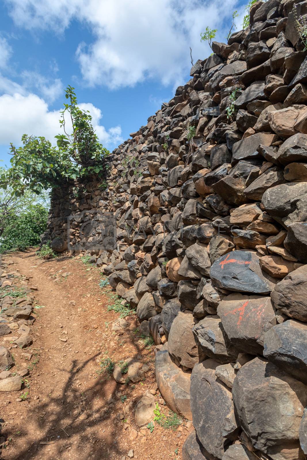 Royalty free image of path in walled village tribes Konso, Ethiopia by artush