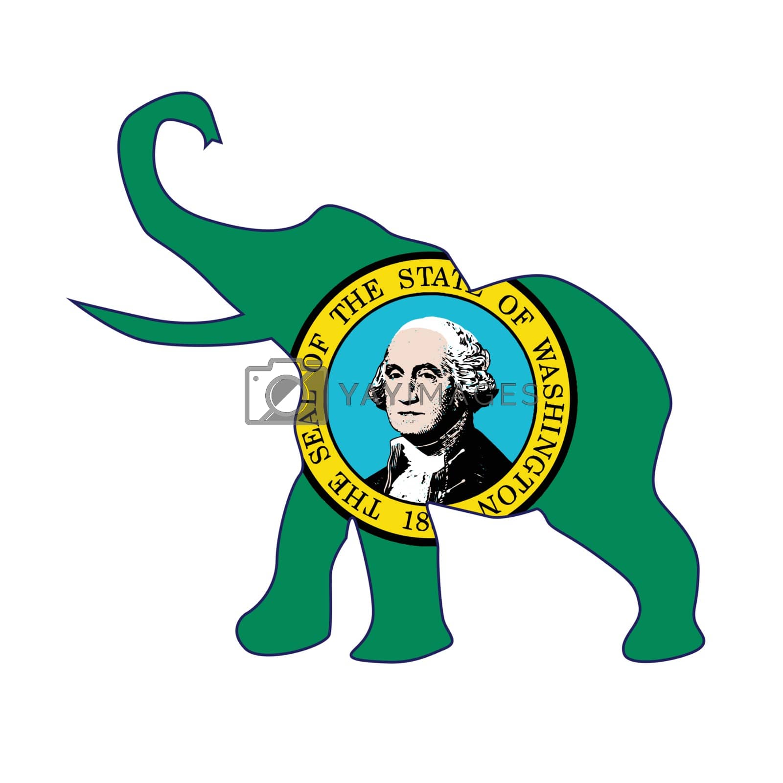 Royalty free image of Washington Republican Elephant Flag by Bigalbaloo