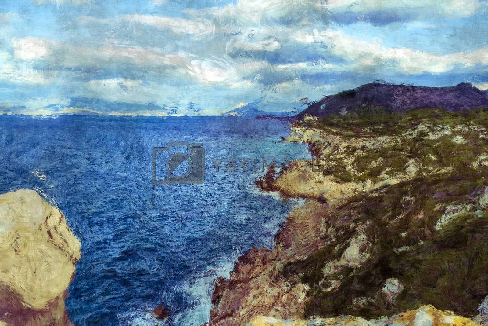 Royalty free image of Cape Melagkavi shoreline - Greece by ankarb