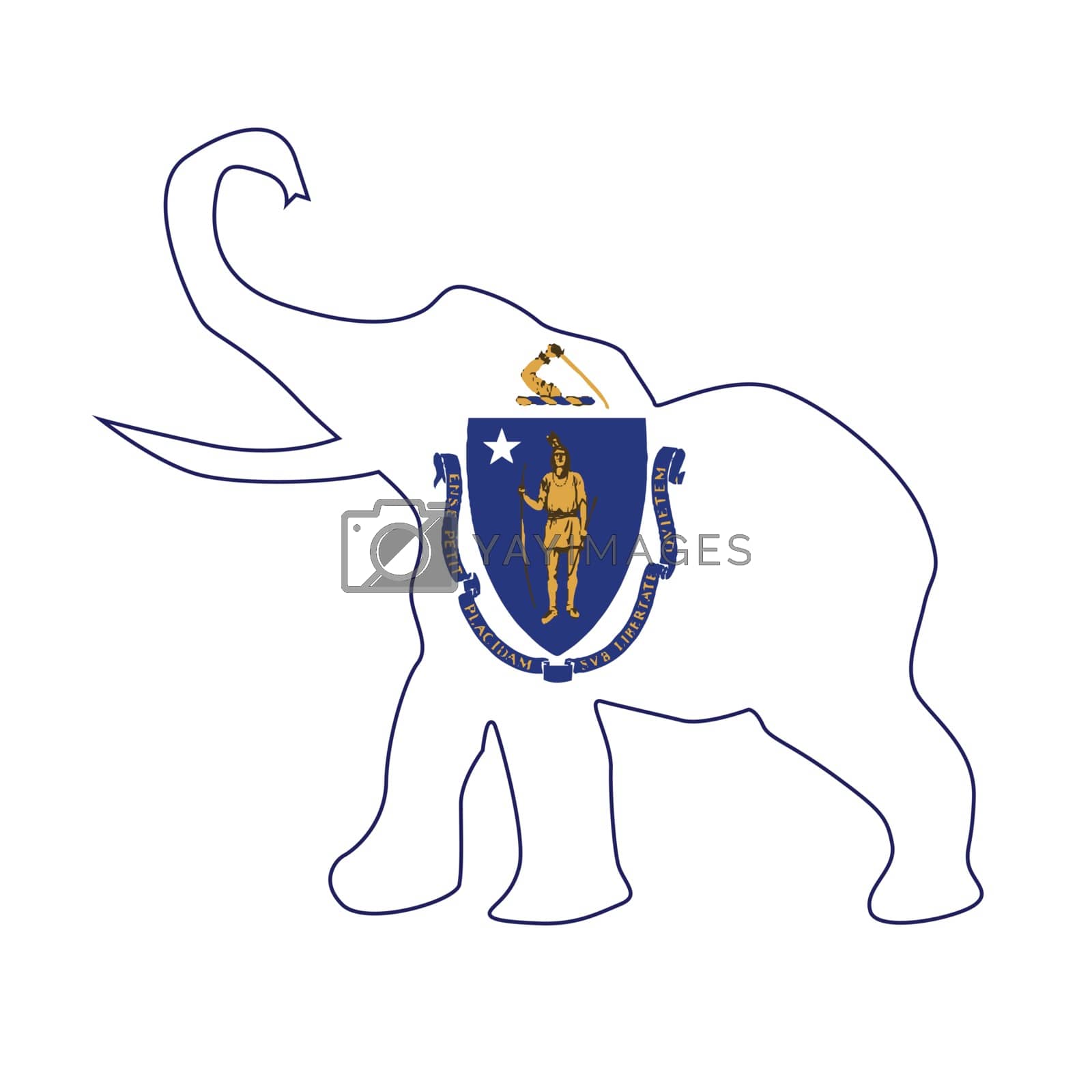 Royalty free image of Massachusetts Republican Elephant Flag by Bigalbaloo