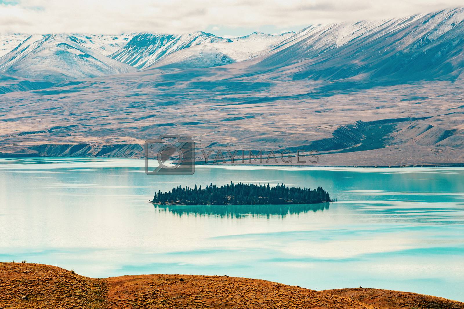 Royalty free image of View of Lake Tekapo from Mount John, NZ by cozyta