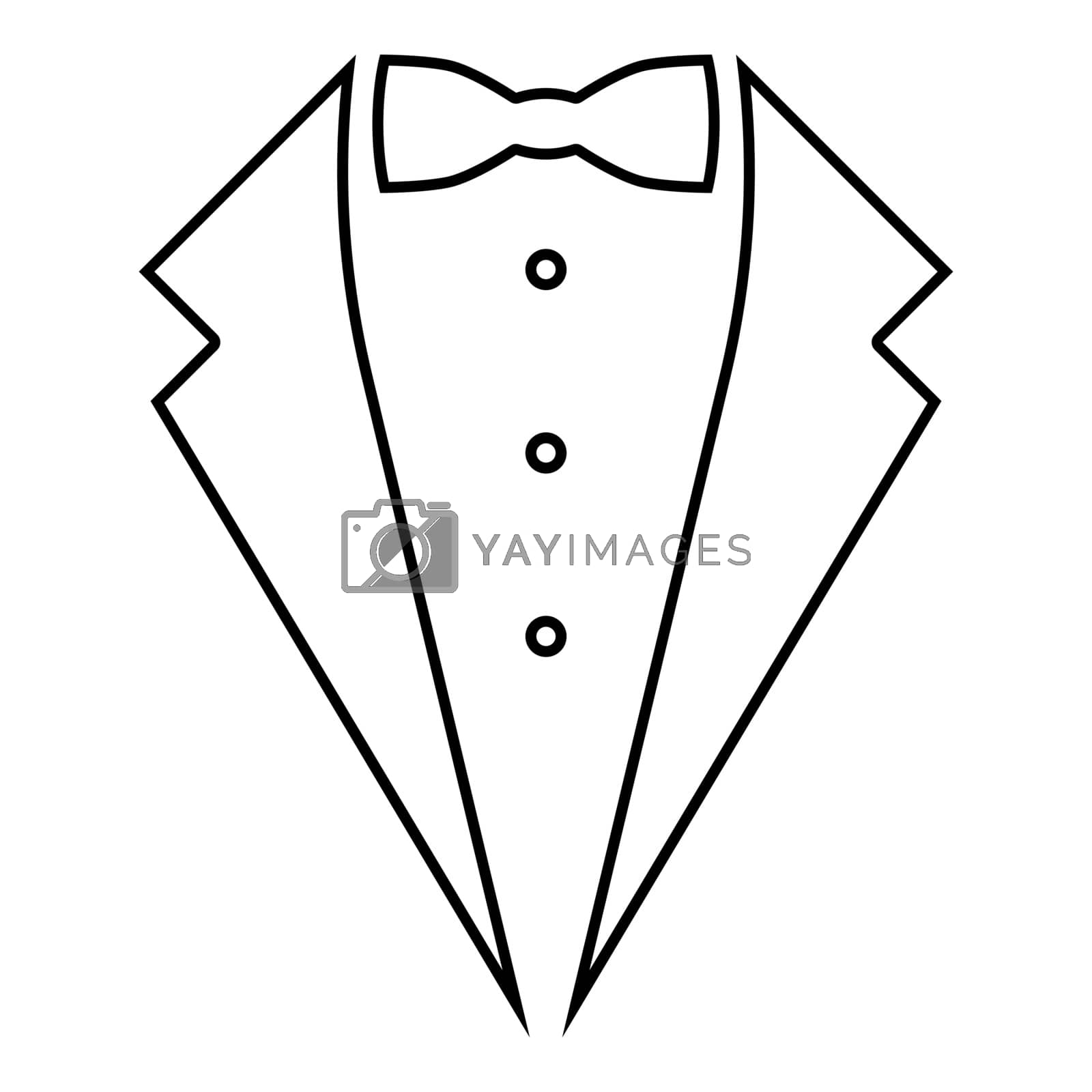Royalty free image of Symbol service dinner jacket bow Tuxedo concept Tux sign Butler gentleman idea Waiter suit icon black color outline vector illustration flat style image by serhii435