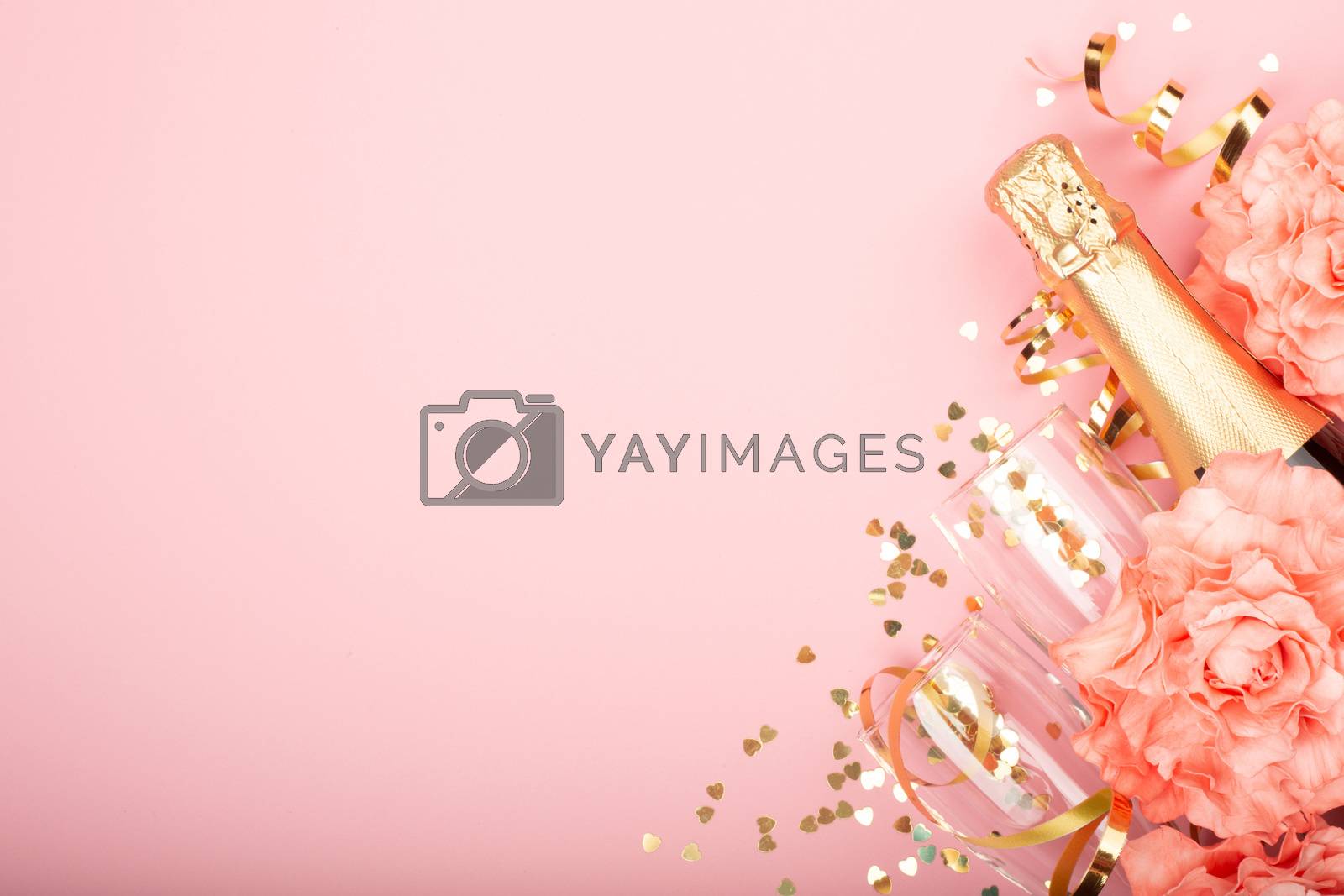 Royalty free image of Valentines day champagne by destillat