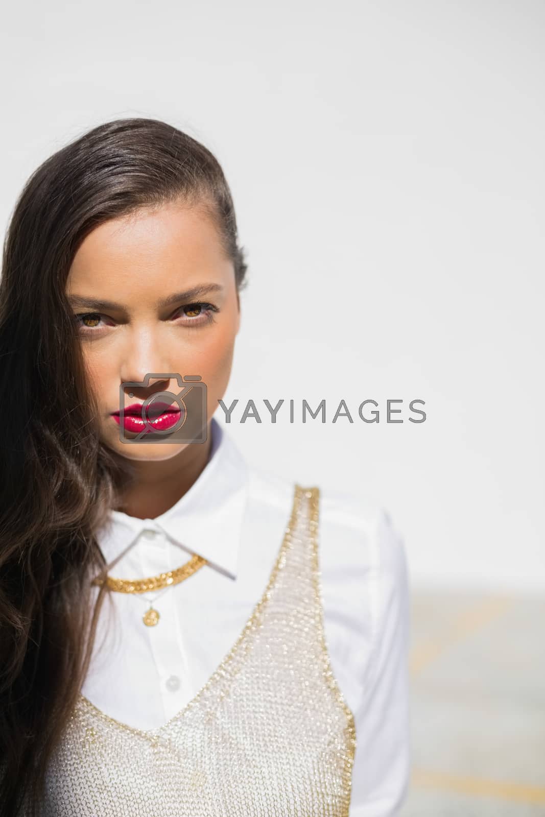 Royalty free image of Pretty glamorous model with red lips  by Wavebreakmedia
