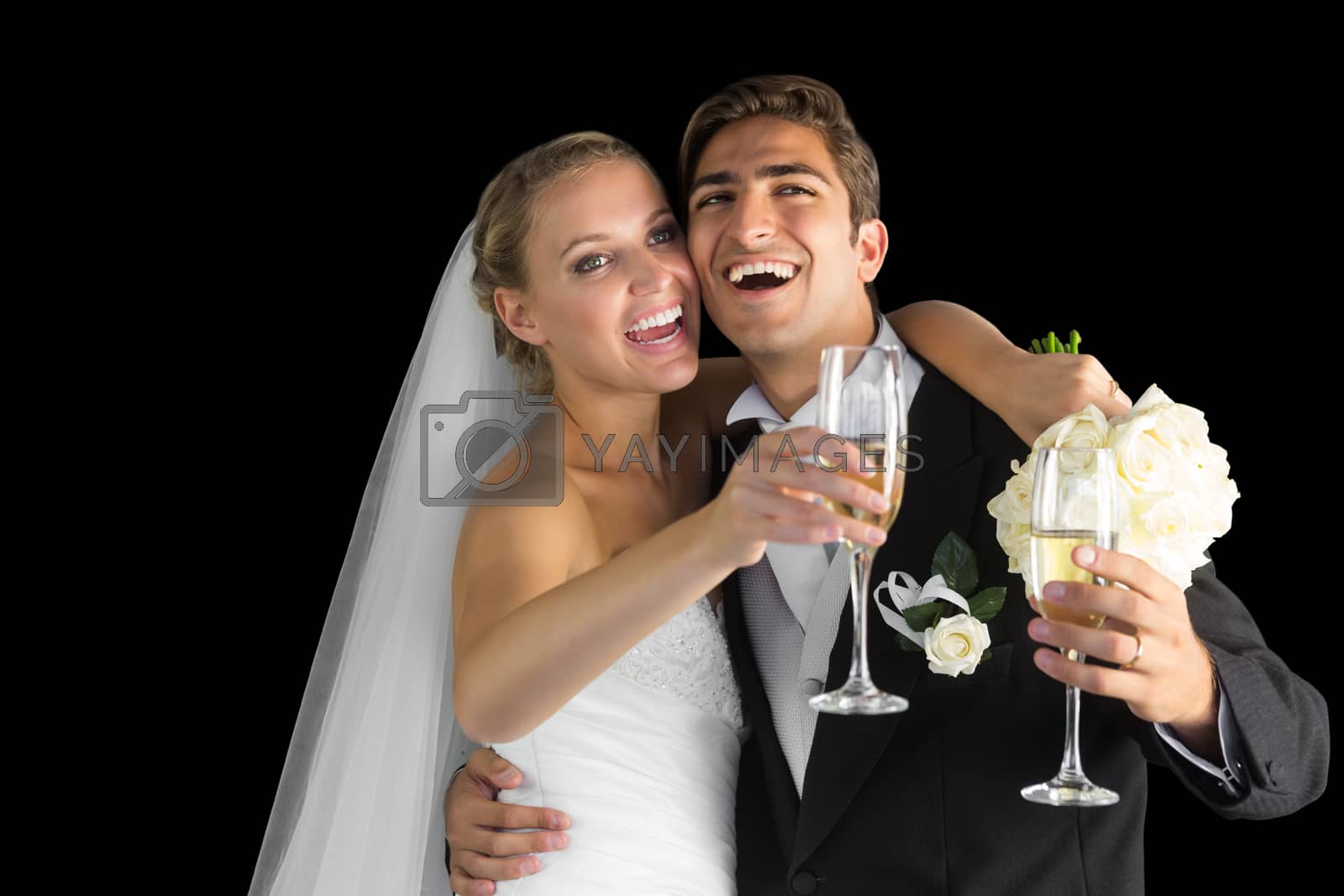 Royalty free image of Cheerful happy married couple laughing by Wavebreakmedia