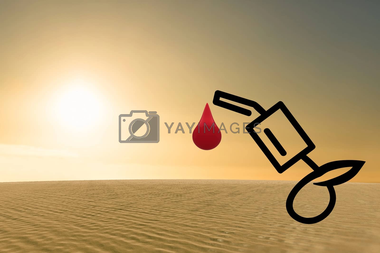 Royalty free image of Composite image of arid desert of oil by Wavebreakmedia