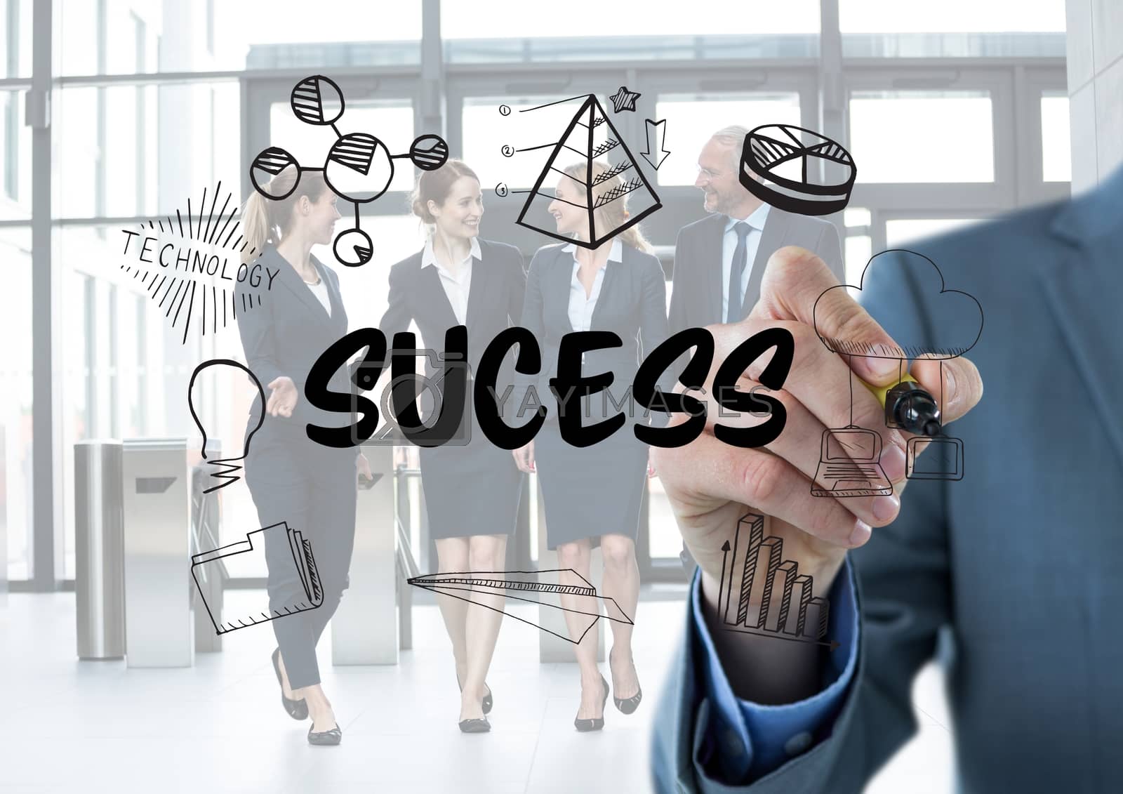 Royalty free image of Sucess graphic. Business men writing it. by Wavebreakmedia