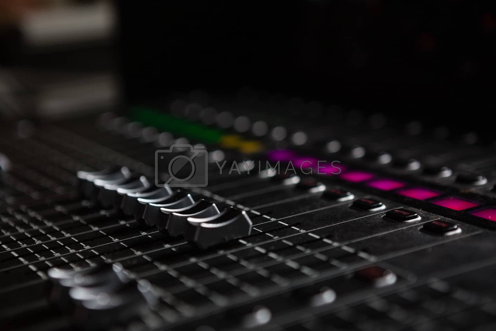 Royalty free image of Close-up of sound mixer by Wavebreakmedia