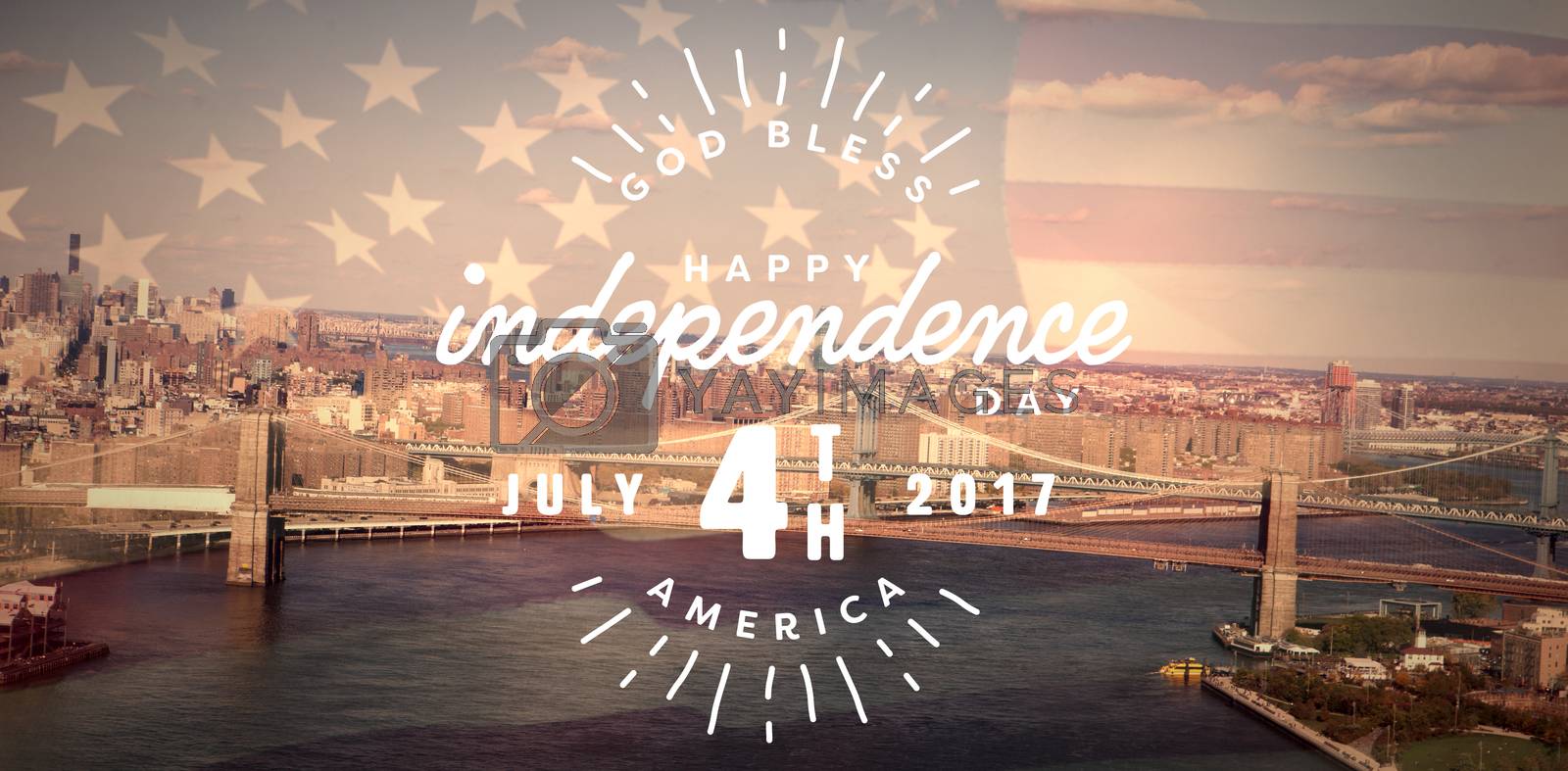 Royalty free image of Composite image of digitally generated image of happy 4th of july text by Wavebreakmedia