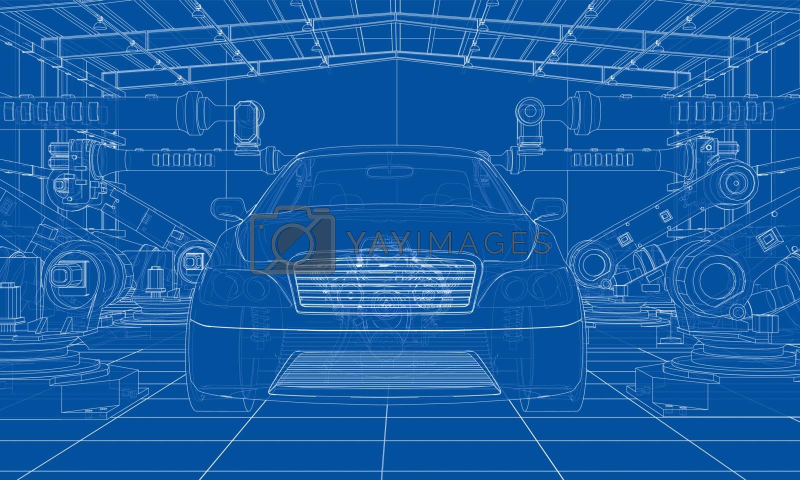 Royalty free image of Assembly of motor vehicle. Vector by cherezoff