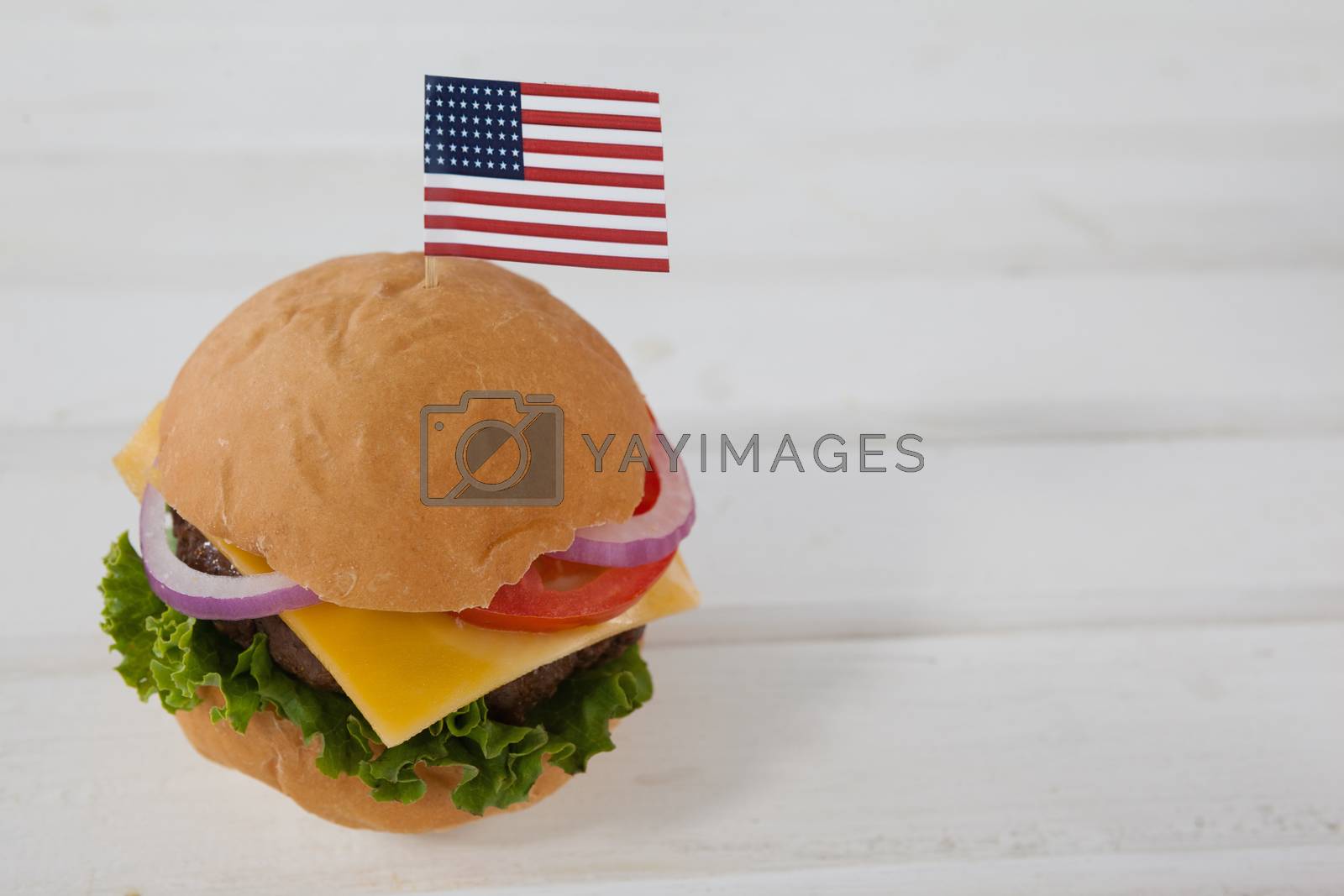 Royalty free image of Hamburger with 4th july theme by Wavebreakmedia