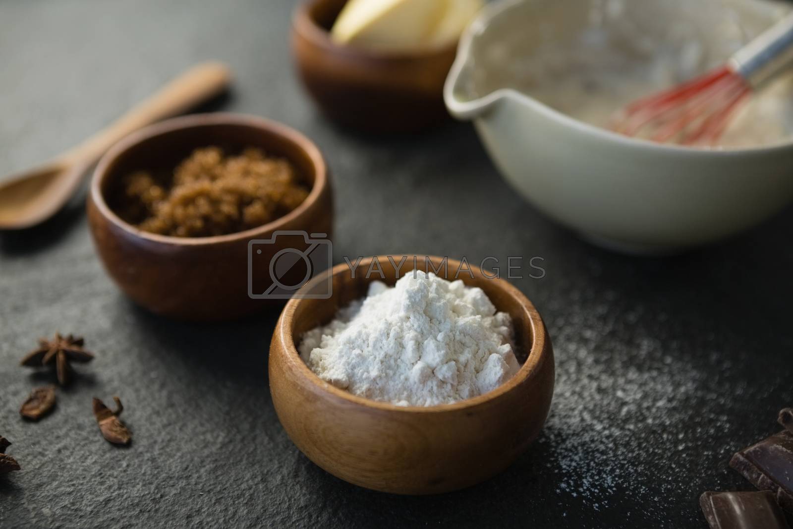 Royalty free image of Close up of flour and grounded food by Wavebreakmedia