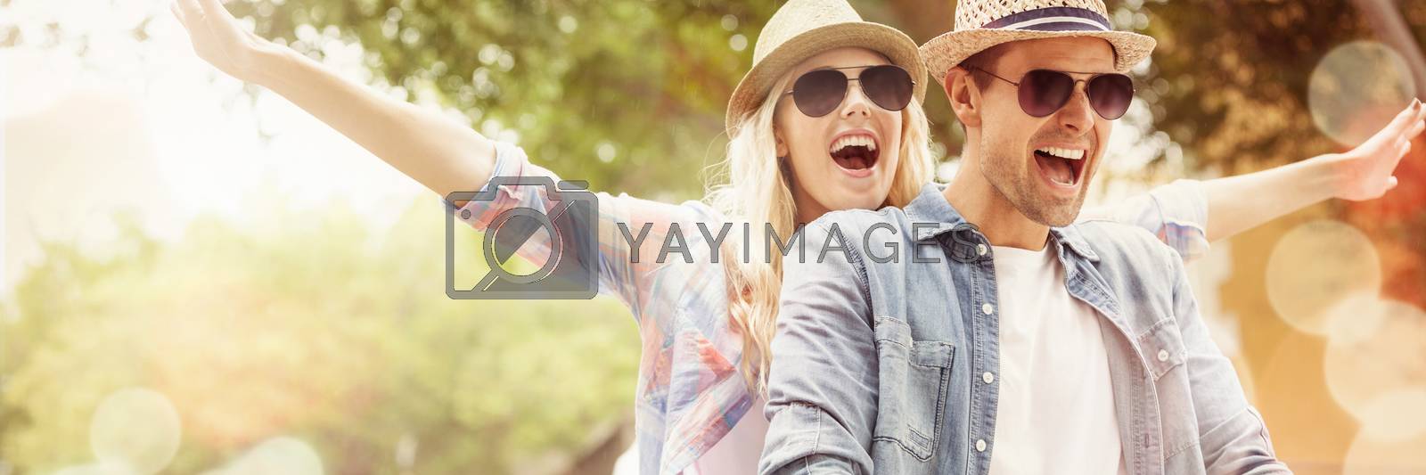 Royalty free image of Hip young couple going for a bike ride by Wavebreakmedia