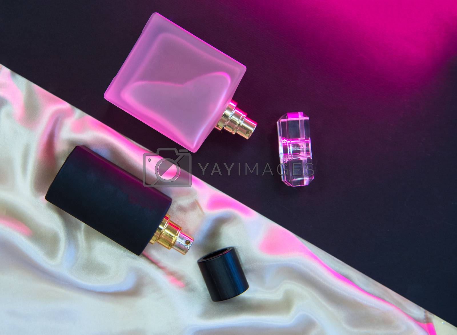 Royalty free image of Flat lay composition with two perfume bottles by rusak