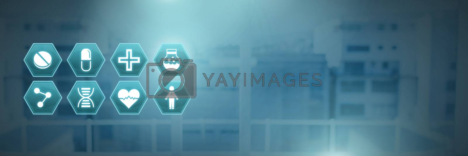 Royalty free image of medical hexagon interface by Wavebreakmedia