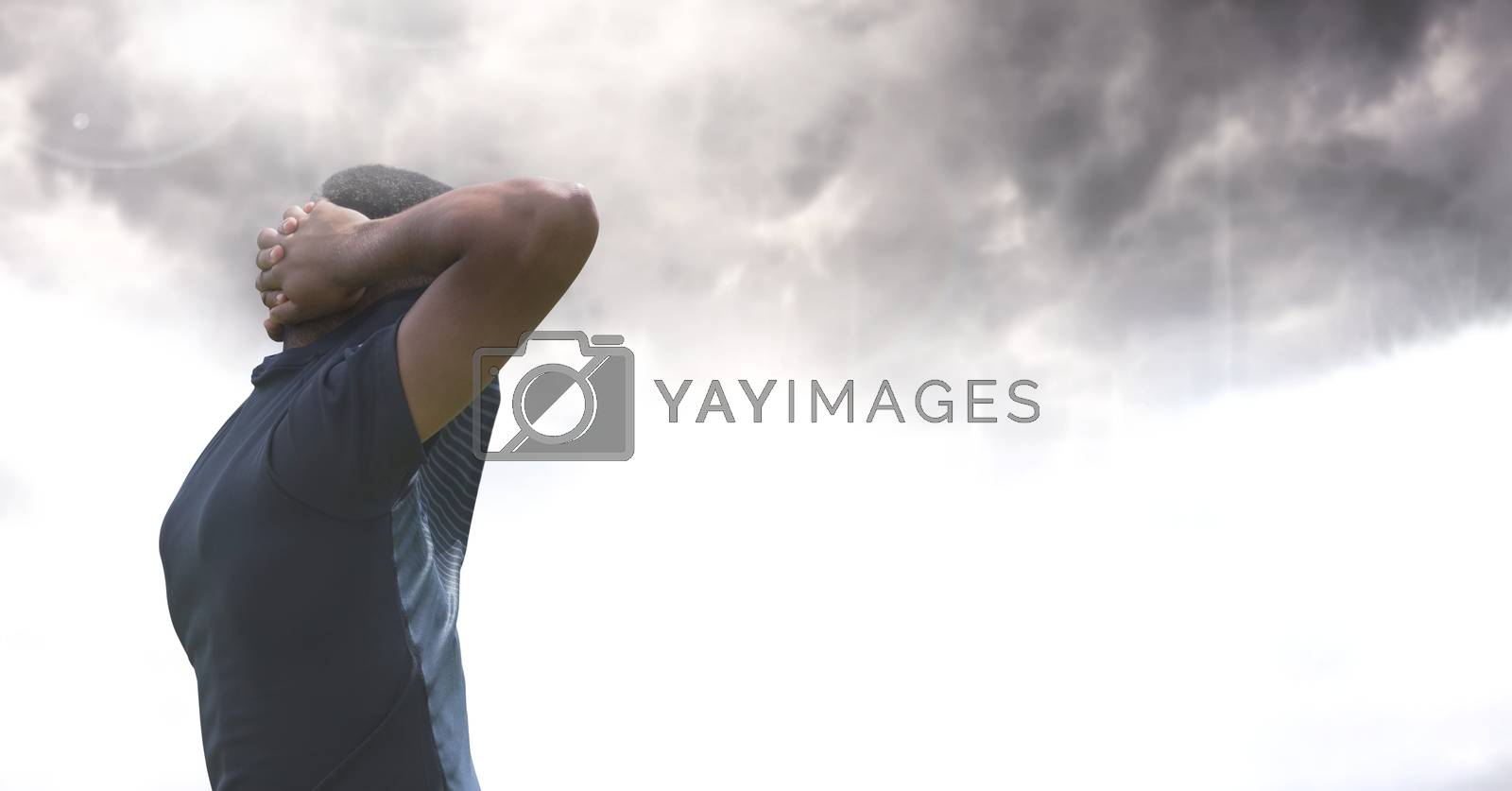Royalty free image of Disappointed sports player with sky by Wavebreakmedia
