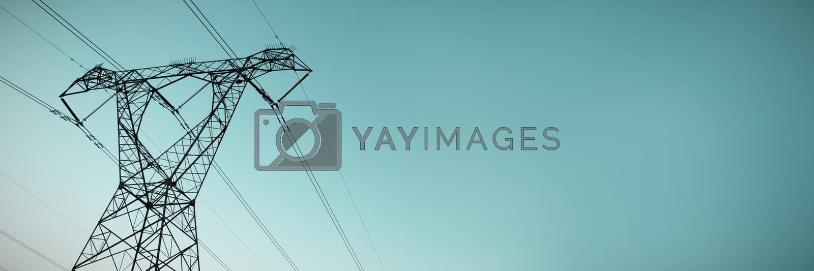 Royalty free image of The evening electricity pylon silhouette by Wavebreakmedia